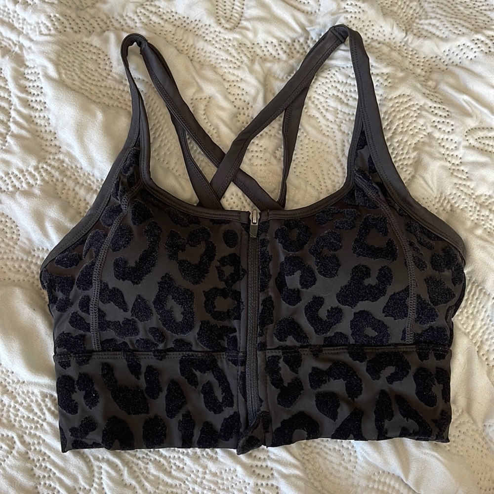 Balance Athletica flocked zip bra